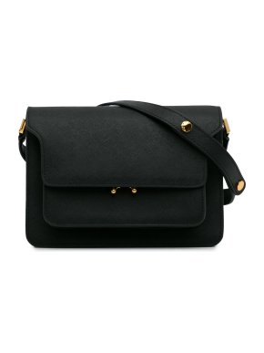 Marni Black Leather Trunk Shoulder Bag