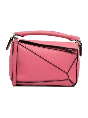Pink Leather Mini Puzzle Satchel 1