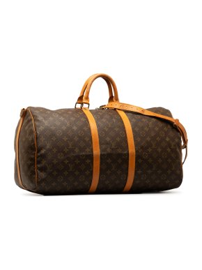 Louis Vuitton Coated Canvas Monogram Keepall Bandouliere 55