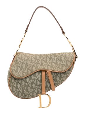 Dior Green Medium Oblique Saddle Bag