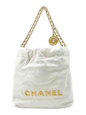 Chanel White Calfskin Mini 22 Bag