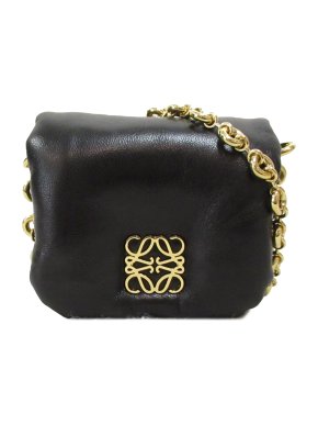 Loewe Black Lambskin Goya Puffer Case