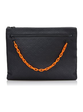 Louis Vuitton Black Monogram Taurillon A4 Pouch