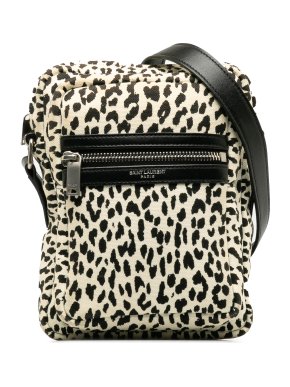 Saint Laurent Leopard Print Sid Messenger Bag