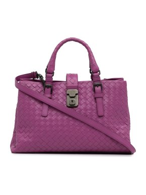 Bottega Veneta Purple Small Intrecciato Roma Tote Bag