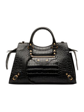 Balenciaga Medium Crocodile Embossed Leather Neo Classic Bag