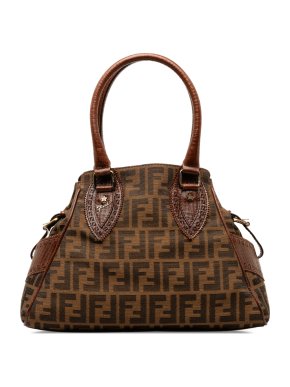 Fendi Brown Zucca Etniko Top Handle Bag