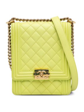 Chanel Neon Yellow North South Boy Bag