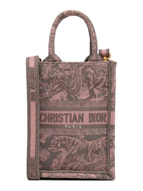 Dior Pink Mini Toile de Jouy Vertical Book Tote 1