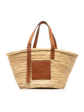 Loewe Large Raffia Basket Tote Bag