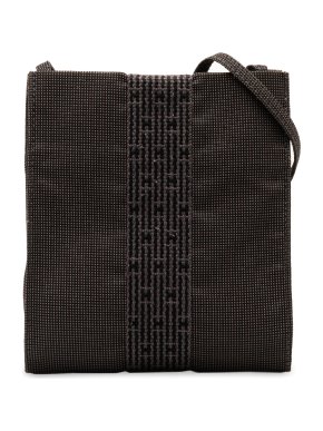 Hermes Brown Toile Herline Pochette