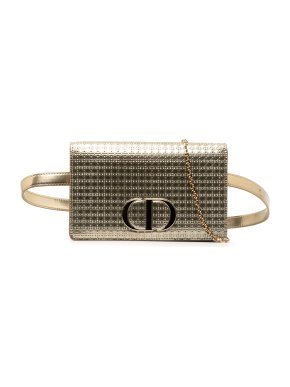 Dior Metallic Patent Microcannage 30 Montaigne 2-in-1 Pouch