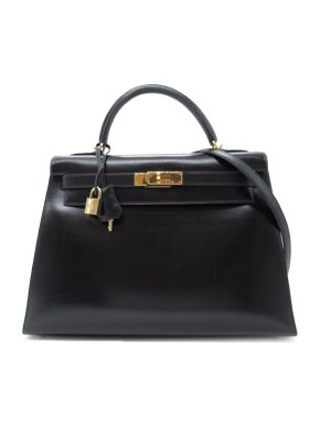 Hermes Black Box Calf Leather Kelly II Sellier 32