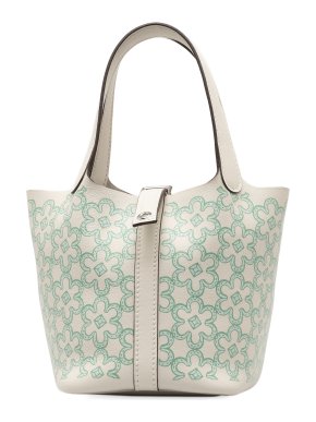 Hermes White Leather Swift Lucky Daisy Picotin Lock 14