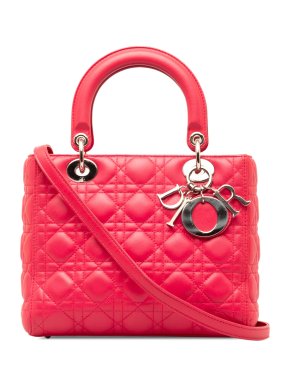 Dior Hot Pink Small  Cannage Lady Dior
