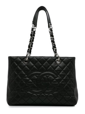 Chanel Black Caviar Leather Grand Shopping Tote Bag