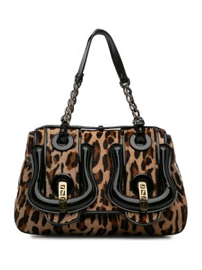 Fendi Leopard Print Pony Hair B Bag