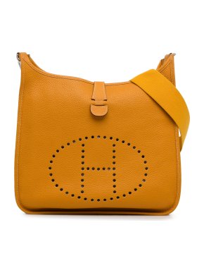 Hermes Evelyne 33 in Jaune D'or Clemence Leather with Palladium Hardware