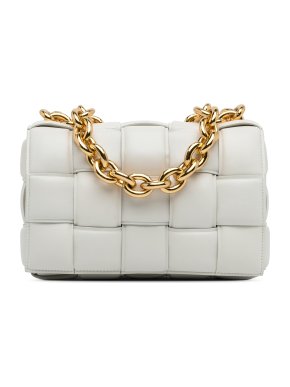 Bottega Veneta White Intrecciato Padded Chain Cassette 1