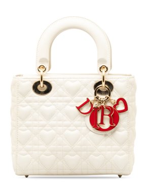 Dior White Small DiorAmour Cannage Lady Dior My ABCDior