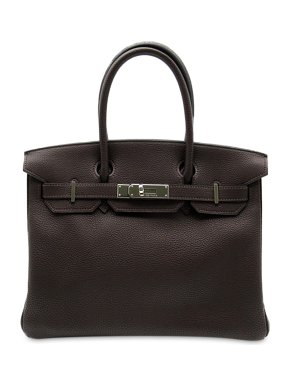 Hermes Birkin 30 Retourne in Chocolate Brown Togo Leather with Palladium Hardware
