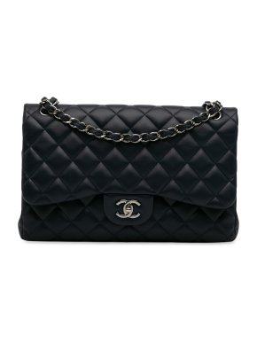 Chanel Midnight Blue Lambskin Jumbo Double Flap Bag