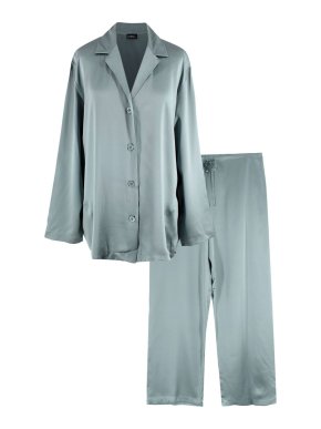 La Perla Teal Silk Long Pyjamas