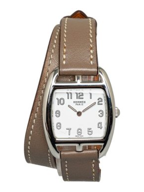 Hermes Quartz Stainless Steel Cape Cod Etoupe Watch