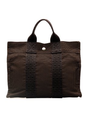 Hermes Brown Toile Herline PM