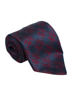 Charvet Navy and Red Pattern Tie