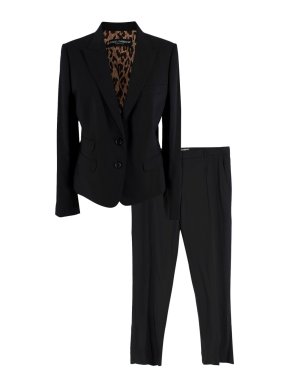 Dolce & Gabbana Black Wool Blend Single-breasted Blazer & Trousers