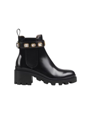 Gucci Black Crystal Embellished Ankle Boots