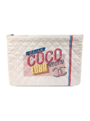 Chanel White Large Viva Coco Cuba Libre O Case