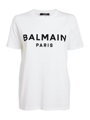 Balmain White Logo T-Shirt