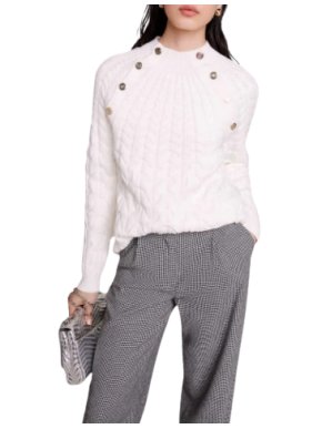 Maje Marnety Button-Embellished Knitted Jumper