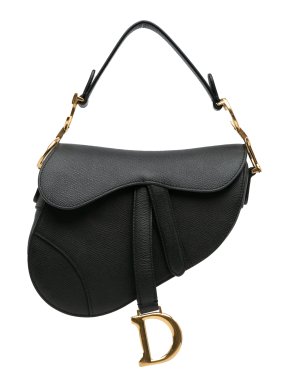 Dior Black Mini Leather Saddle Bag
