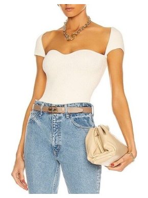 Khaite Ribbed White Ista Top