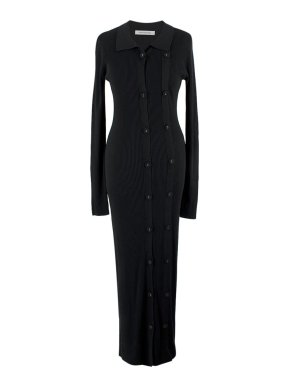 Christopher Esber Double-button Black Knit Maxi Dress