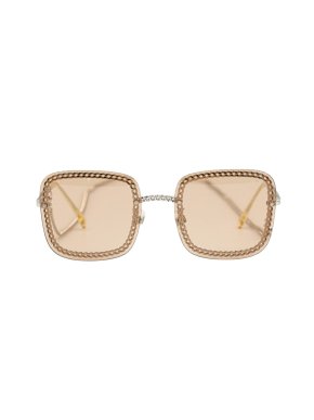Chanel Chain-Link Accent Square Sunglasses