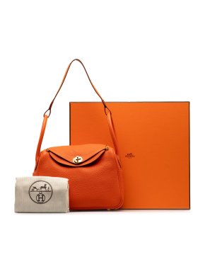 Hermes Orange Clemence Lindy 26
