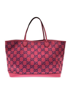 Gucci Pink Leather Large GG Embossed Tote