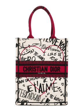 Dior Embroidered Canvas Graffiti Dioramour Vertical Book Tote