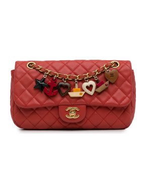 Chanel Red Medium Cruise Charm  Single Flap Bag