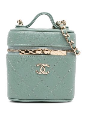 Chanel Mint Mini CC Caviar Vanity Case