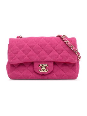 Chanel Pink Jersey  New Mini Rectangular Single Flap Bag