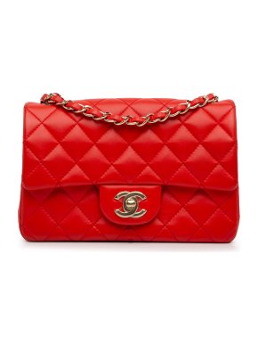 Chanel Red Mini Rectangular Single Flap Bag