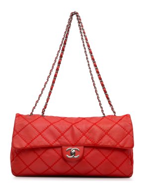 Chanel Red Large Ultimate Stitch Lambskin Flap Bag