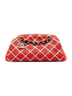 Chanel Red Small Patent Stitch Just Mademoiselle Bowling Bag