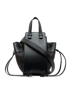 Loewe Black Mini Anagram Hammock Drawstring Bag