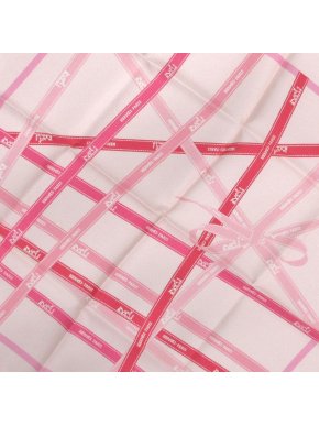 Hermes Pink Silk Bolduc Scarf 42x42 cms